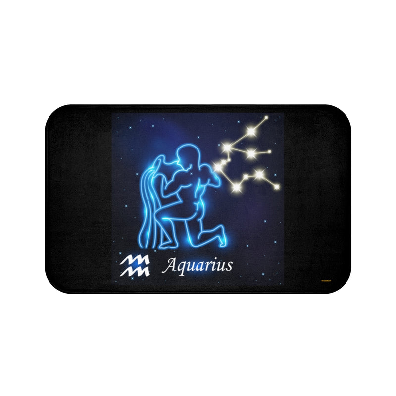Aquarius Zodiac Bath Mat, Free Shipping, Powder Room Mat, Bathroom Rug, Rugs, Non Slip, Runner, Shower, 2 Sizes, Astrology, Horoscope