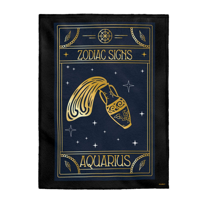 Aquarius Zodiac Blanket, Velveteen Plush, Free Shipping, Two Sizes, Throw Blanket, Extra Soft, Custom Photo, Astrology, Horoscope
