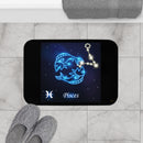 Pisces Zodiac Bath Mat, Free Shipping, Powder Room Mat, Bathroom Rug, Rugs, Non Slip, Runner, 2 Sizes, Horoscope, Astrology