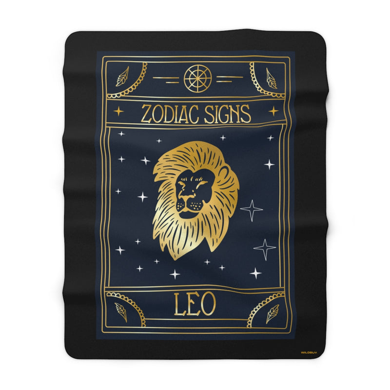 Leo Zodiac Blanket, Sherpa Fleece Blanket, Free Shipping, Two Sizes, Throw Blanket, Extra Soft, Astrology