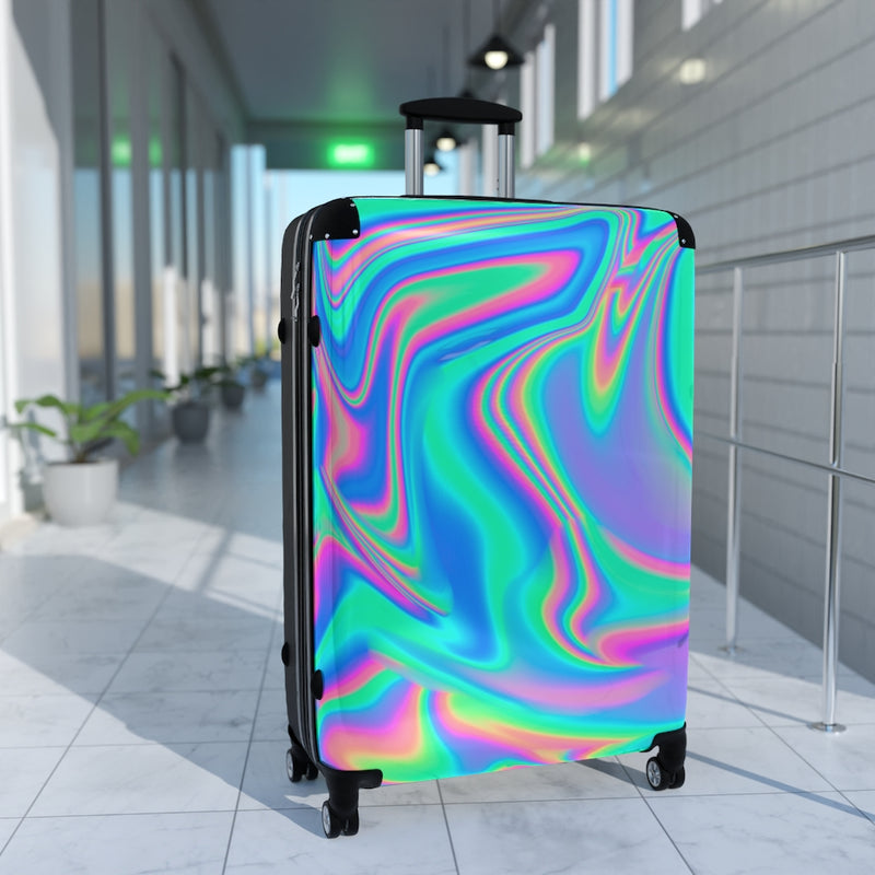 Boho Psychedelic Cabin Suitcase, Trippy Suitcase, Boho Rave Suitcase, Boho Modern Luggage, Psychedelic Carry On Bag