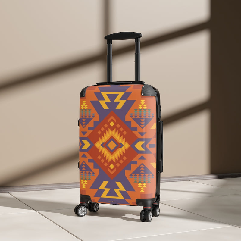 Aztec Boho Suitcase, Free Shipping, Travel Bag, Overnight Bag, Custom Photo Suitcase, Rolling Spinner Luggage, Boho Chic, Southwest