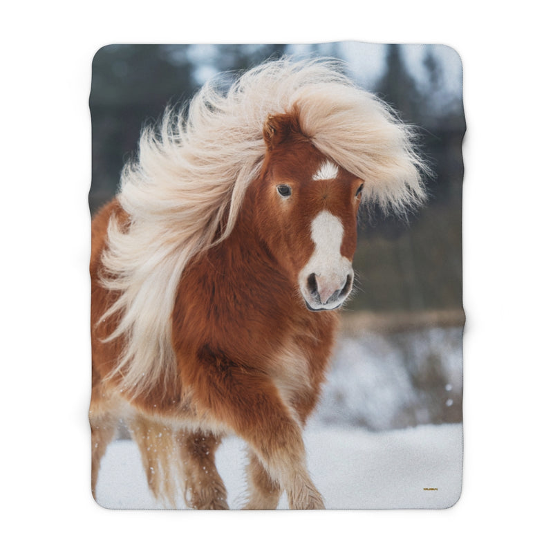 Pony Blanket, Sherpa Fleece Blanket, Free Shipping, Two Sizes, Throw Blanket, Extra Soft, Custom Photo, Very Warm, Horses