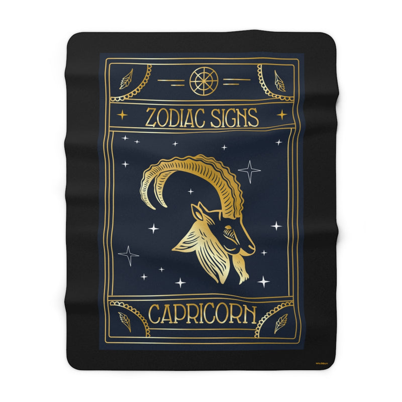 Capricorn Zodiac Blanket, Sherpa Fleece Blanket, Free Shipping, Two Sizes, Throw Blanket, Extra Soft, Custom Photo, Astrology