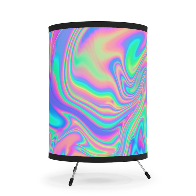 Psychedelic Tripod Lamp with High-Res Printed Shade, Night Light, Indoor Table Lamp, Custom Photo Night Light, Bedside Lamp