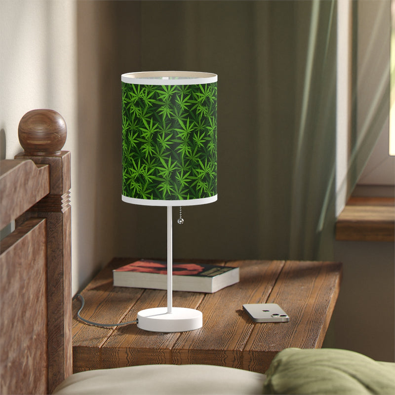 Marijuana Leaves Lamp on a Stand, Night Light, Indoor Table Lamp, Custom Photo Night Light, Bedside Lamp