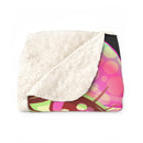 Boho Mushroom Blanket, Sherpa Fleece Blanket, Free Shipping, Two Sizes, Throw Blanket, Extra Soft, Psychedelic, Free Spirit, Hippie