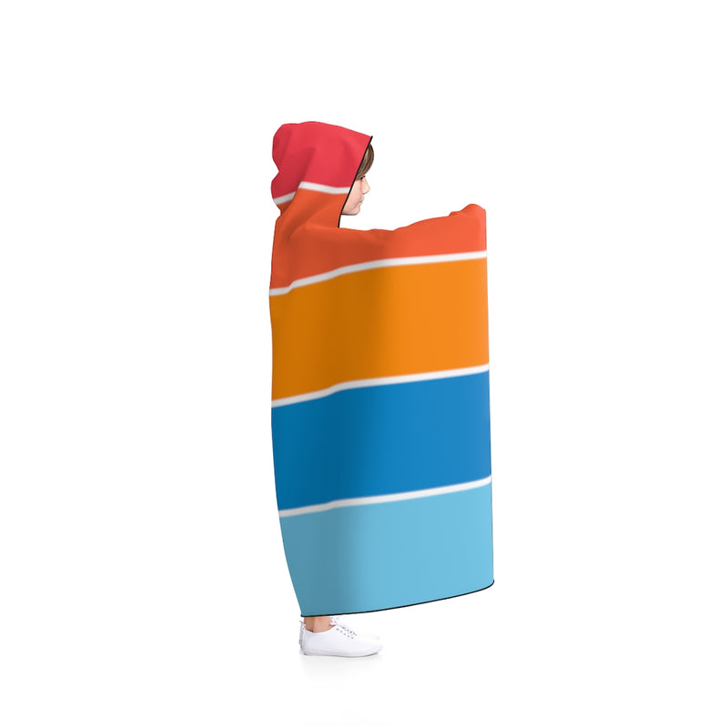 Designer Hooded Blanket; Color Stripes