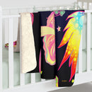 Boho Mushroom Blanket, Sherpa Fleece Blanket, Free Shipping, Two Sizes, Throw Blanket, Extra Soft, Psychedelic, Free Spirit, Hippie