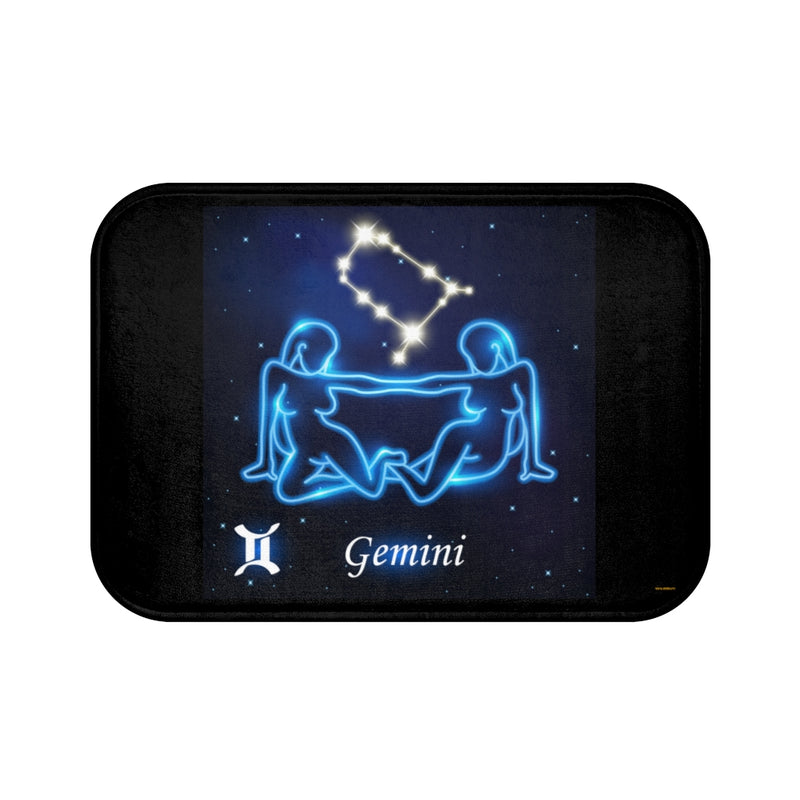 Gemini Zodiac Bath Mat, Free Shipping, Powder Room Mat, Bathroom Rug, Rugs, Non Slip, Runner, Shower, 2 Sizes, Astrology, Horoscope