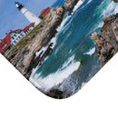 Maine Lighthouse Bath Mat, Free Shipping, Powder Room Mat, Bathroom Rug, Rugs, Non Slip, Runner, Shower, 2 Sizes