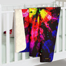 Bright Tie-Dye Blanket, Sherpa Fleece Blanket, Free Shipping, Two Sizes, Throw Blanket, Extra Soft, Free Spirit, Psychedic