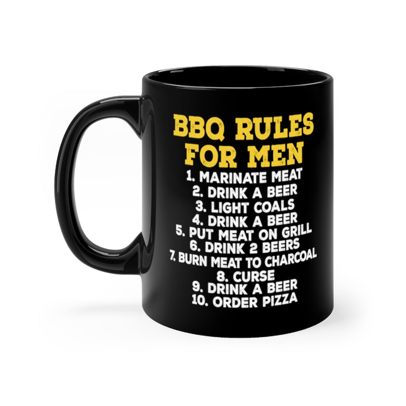 BBQ Rules For Men - 11oz Black Mug