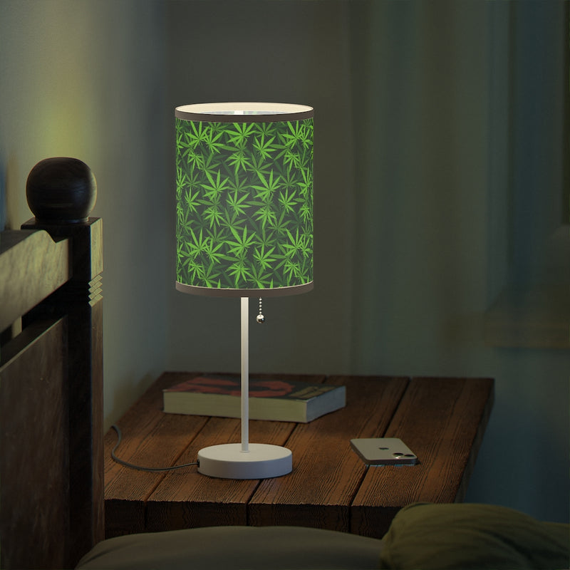 Marijuana Leaves Lamp on a Stand, Night Light, Indoor Table Lamp, Custom Photo Night Light, Bedside Lamp