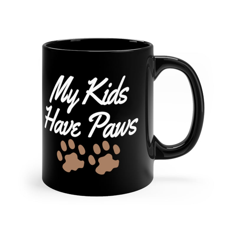 My Kids Have Paws 11oz Black Mug