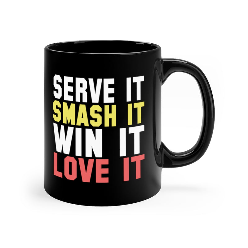 Serve It Smash 11oz Black Mug