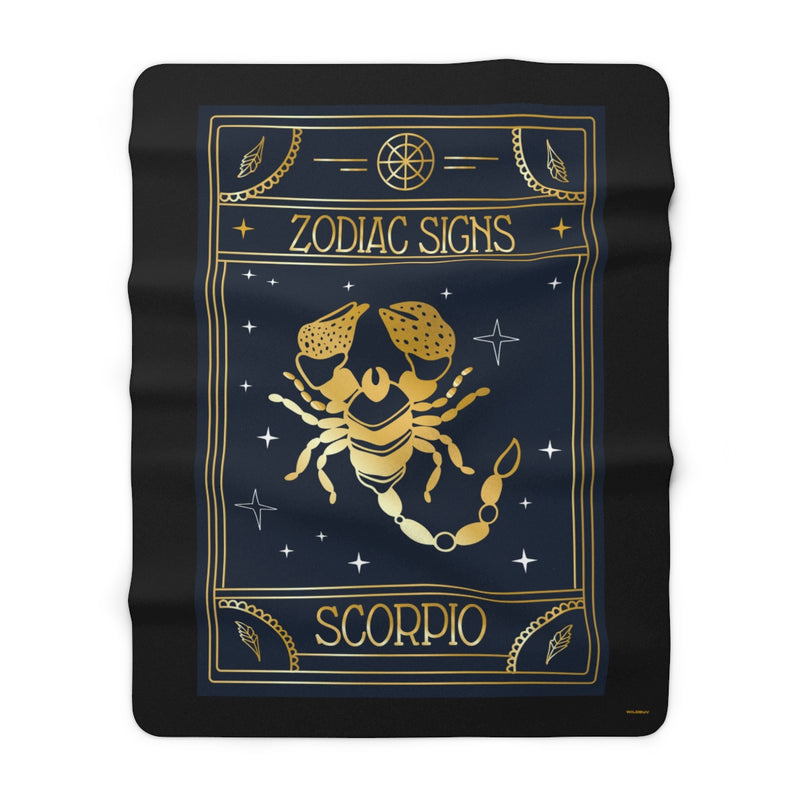 Scorpio Zodiac Blanket, Sherpa Fleece Blanket, Free Shipping, Two Sizes, Throw Blanket, Extra Soft, Custom Photo, Astrology