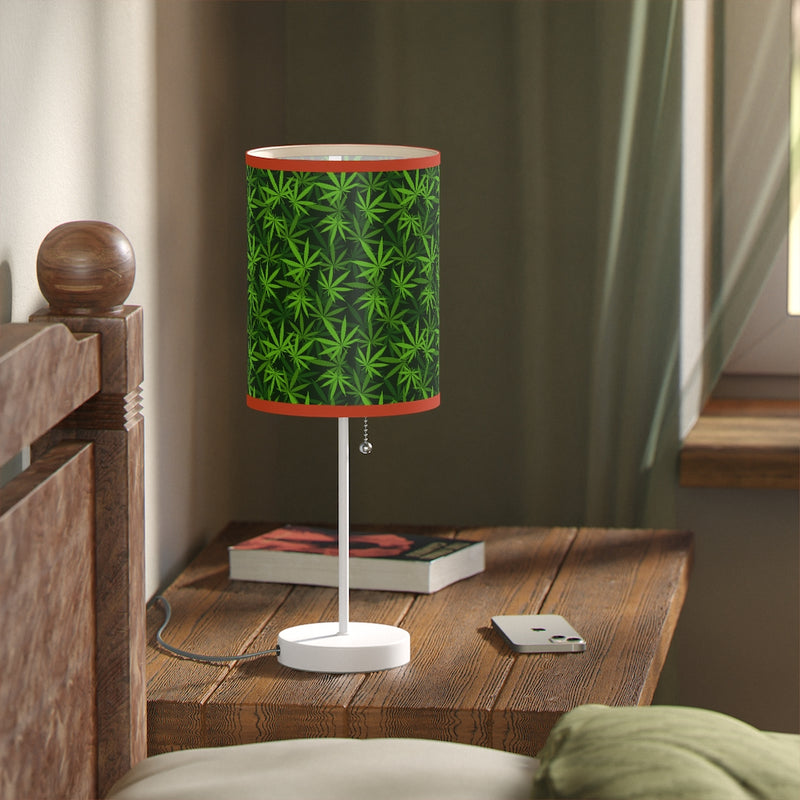 Marijuana Leaves Lamp on a Stand, Night Light, Indoor Table Lamp, Custom Photo Night Light, Bedside Lamp