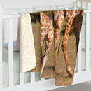 Giraffes Blanket, Sherpa Fleece Blanket, Free Shipping, Two Sizes, Throw Blanket, Extra Soft, Custom Photo, Very Warm