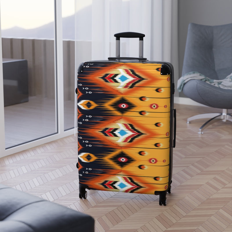 Aztec Natural Suitcase, Travel Bag, Overnight Bag, Custom Photo Suitcase, Rolling Spinner Luggage