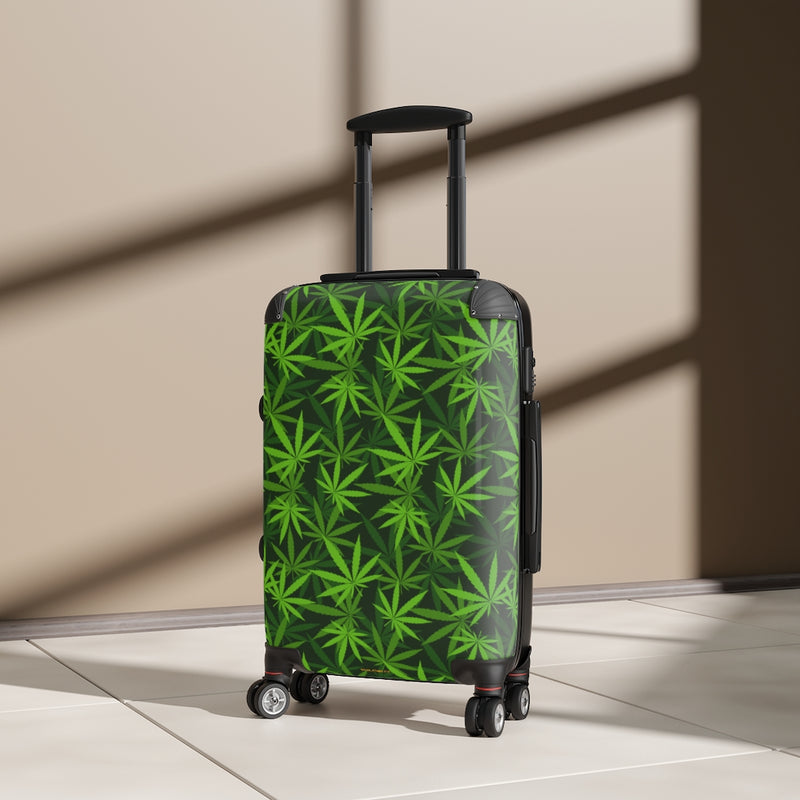 Weed Suitcase, Free Shipping, Travel Bag, Overnight Bag, Custom Suitcase, Cabin Overhead, Rolling Spinner, Luggage