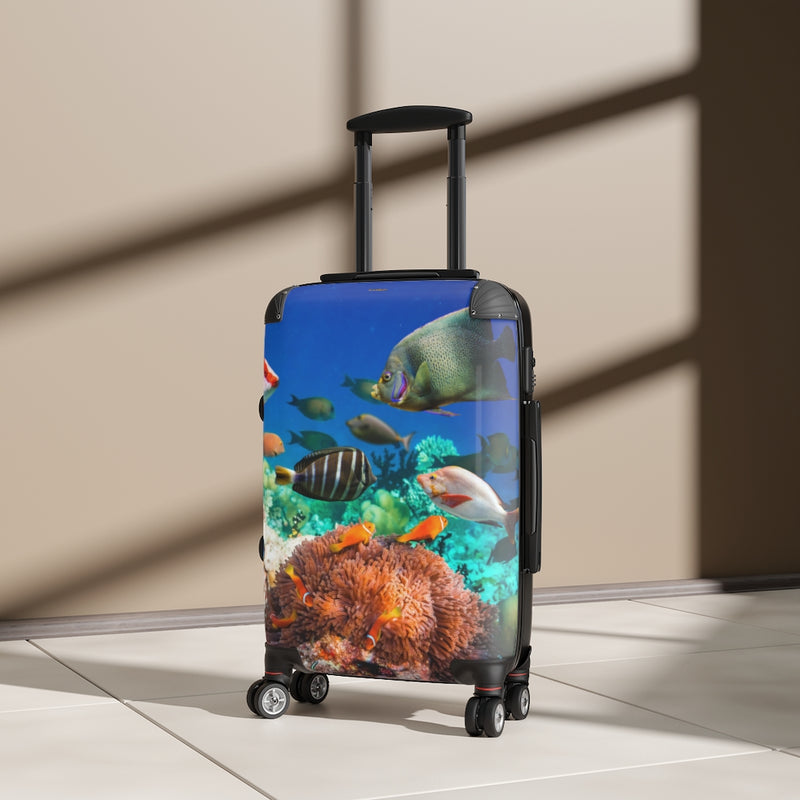 Underwater Ocean Suitcase, Free Shipping, Travel Bag, Overnight Bag, Custom Suitcase, Cabin Overhead, Rolling Spinner, Luggage