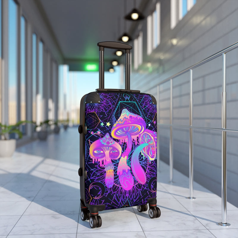 Three Mushrooms Cabin Suitcase, Travel Bag, Overnight Bag, Custom Photo Suitcase, Rolling Spinner Luggage