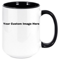 Mug - Coffee Mug, White with Colored Inside and Handle