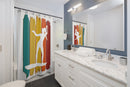 Designer Shower Curtains; Surfer Girl