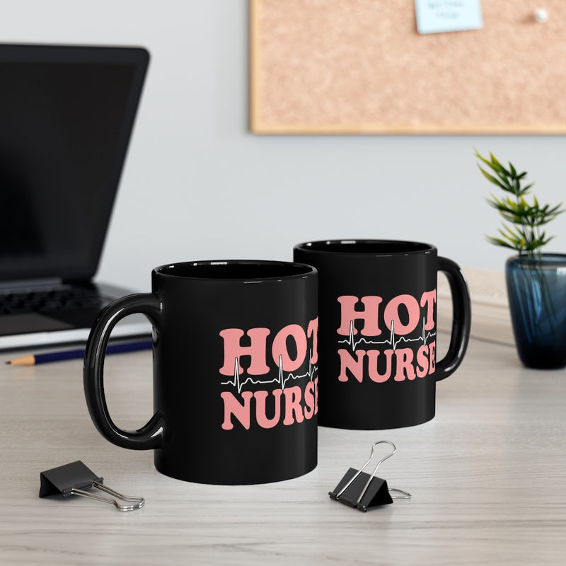 Hot Nurse 11oz Black Mug