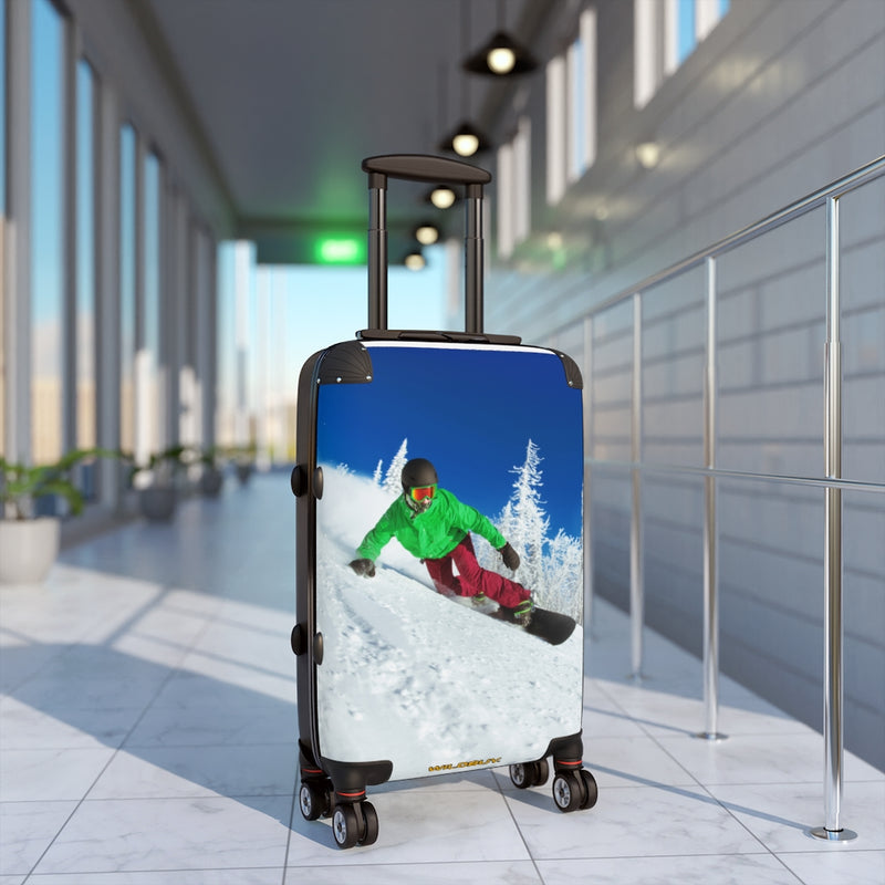 Snowboarding Cabin Suitcase, Travel Bag, Free Shipping, Overnight Bag, Custom Photo Suitcase, Rolling Spinner Luggage, Luggage