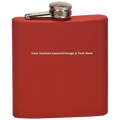 Customized Flask - 6 oz - Silver Color Lasered Message