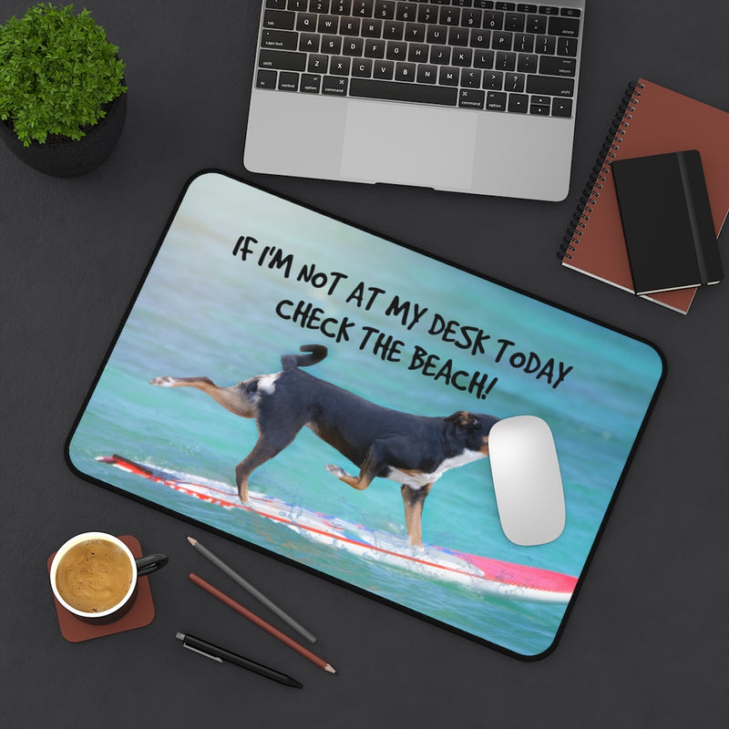 Designer Desk Mat; Surfer Dog