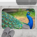 Peacock Bath Mat, Powder Room Mat, Bathroom Rug, Bath Rugs, Non Slip Bath Mat, Custom Bath Mat, Shower Room Mat