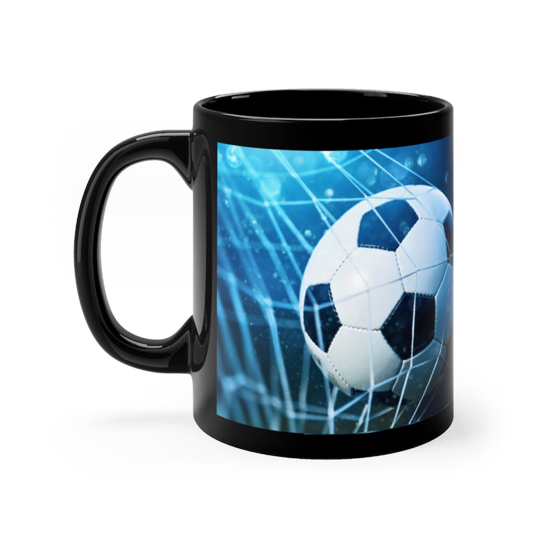 Scoring Goal Soccer 11oz Black Mug