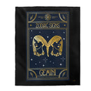 Gemini Zodiac Blanket, Velveteen Plush Blanket, Free Shipping, Two Sizes, Throw Blanket, Extra Soft, Custom Photo, Astrology