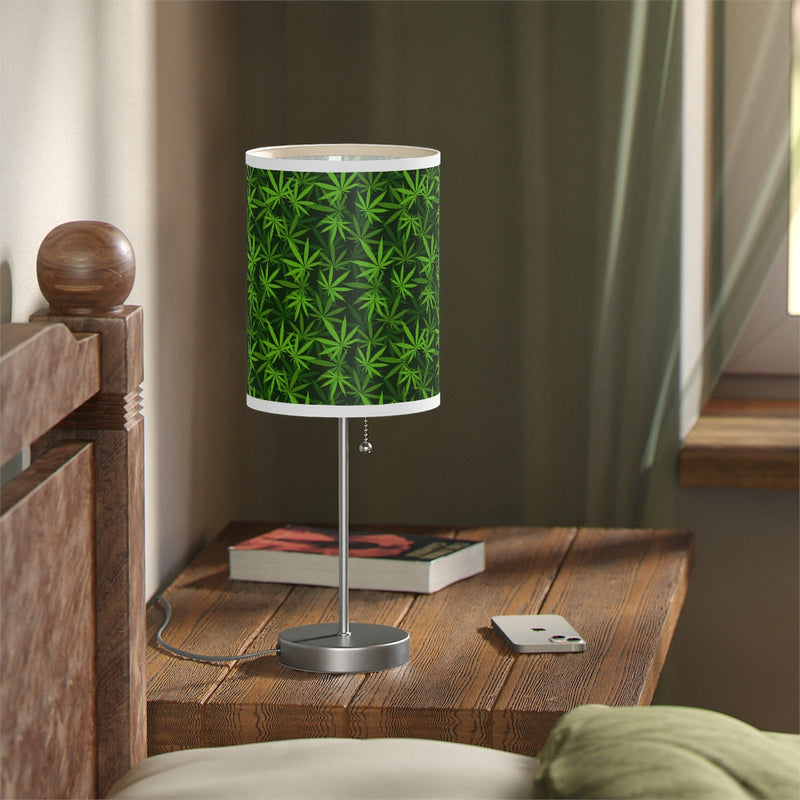 Marijuana Leaves Lamp on a Stand, Night Light, Indoor Table Lamp, Custom Photo Night Light, Bedside Lamp