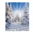 Snowfilled Trees Velveteen Plush Blanket, Free Shipping, Two Sizes, Throw Blanket, Extra Soft, Custom Photo, Throws