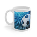 Scoring Goal Soccer 11oz White Mug