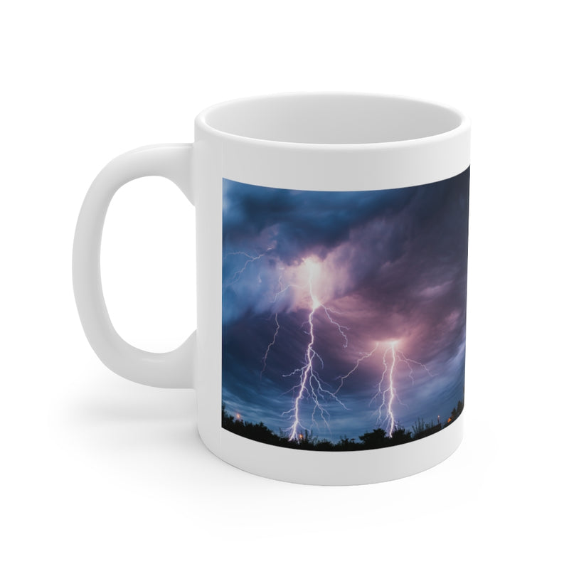 Daunting Lightning 11oz White Mug