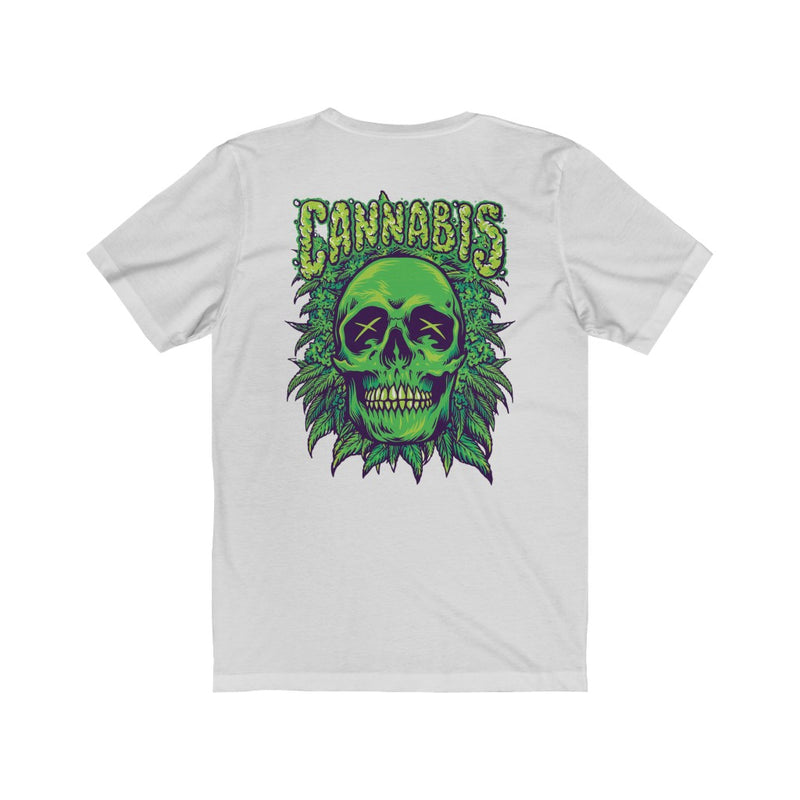 Weed Skull Unisex (Printed Front & Back) Jersey Short Sleeve Tee