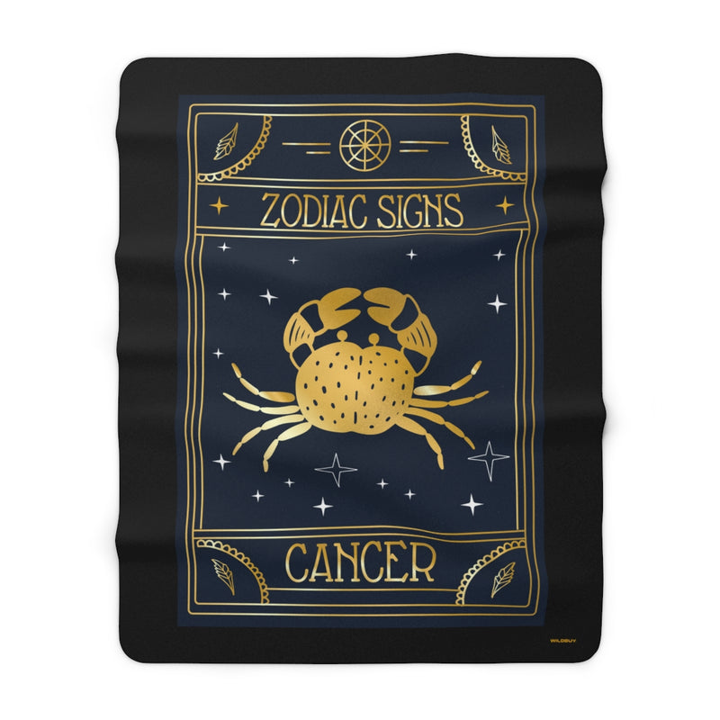 Cancer Zodiac Blanket, Sherpa Fleece Blanket, Free Shipping, Two Sizes, Throw Blanket, Extra Soft, Custom Photo, Astrology