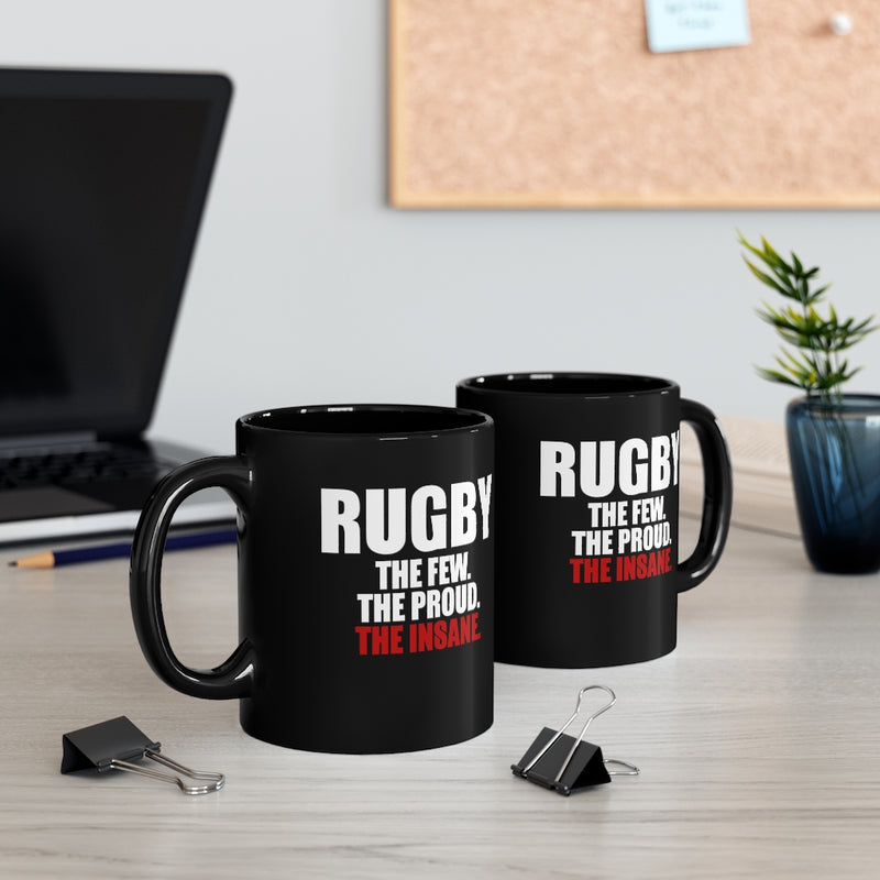 Rugby 11oz Black Mug