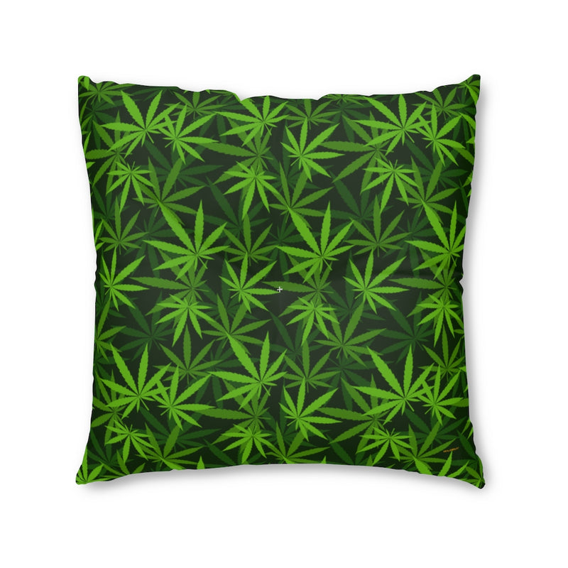 Weed Leaves Tufted Floor Pillow, Square, Floor Cushion, Meditation Pillow, Lounge Pillow