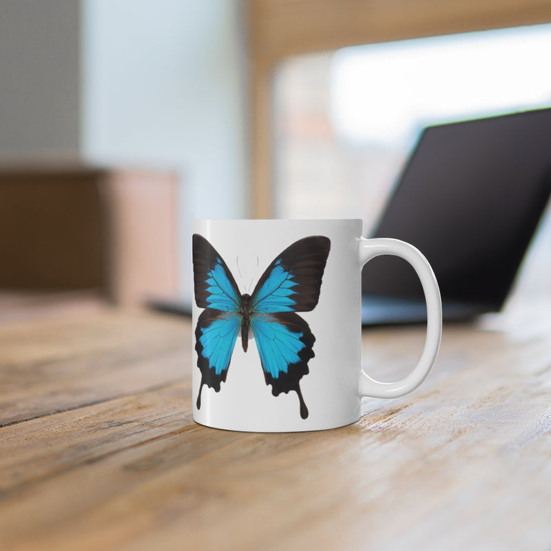 Lustrous Butterfly 11oz White Mug