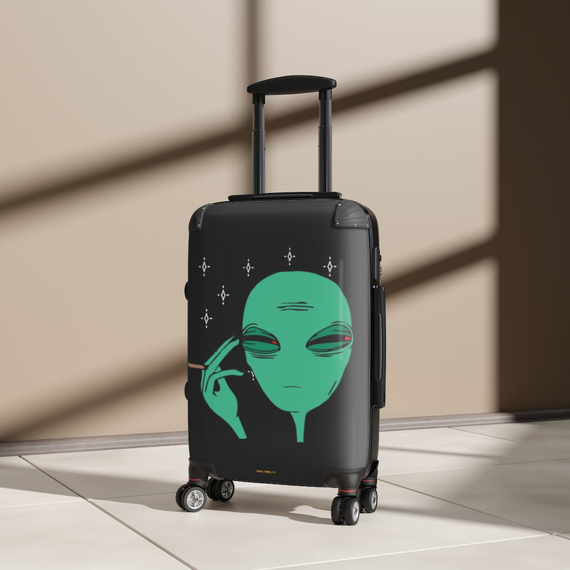 Very High Alien Carry On Cabin Suitcase, Travel Bag, Free Shipping, Overnight Bag, Custom Photo Suitcase, Rolling Spinner Luggage, Luggage