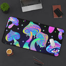 Boho Mushroom Desk Mat, Free Shipping, Two Sizes, Large Deskmat, Mouse Pad For Gamers, Desk Pad, Tie-Dye, Free Spirit