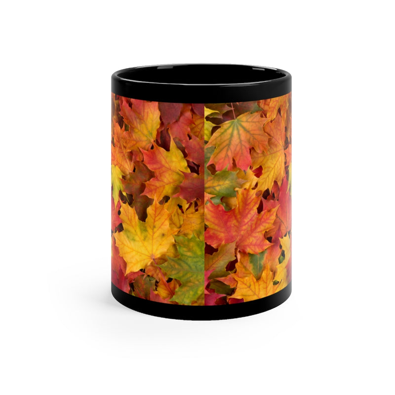 Autumn Leaves 11oz Black Mug