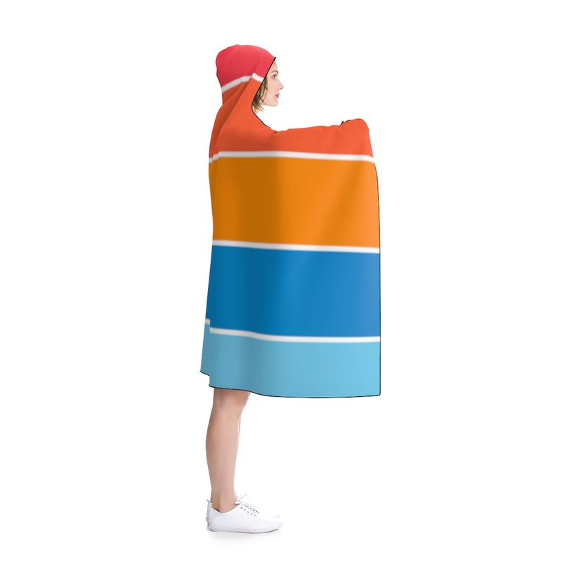 Designer Hooded Blanket; Color Stripes