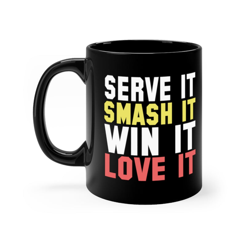 Serve It Smash 11oz Black Mug